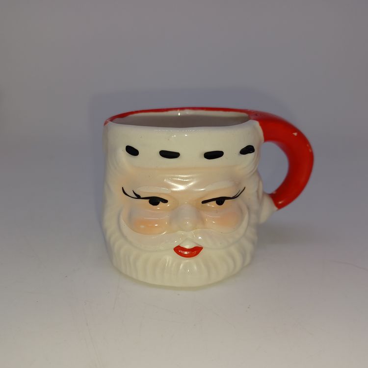 Vintage Santa Claus Mug, Miniature Coffee Cup, Mini Ceramic Mug