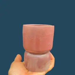 4” Muted Mauve Double Bubble Concrete Planter/Candle Holder