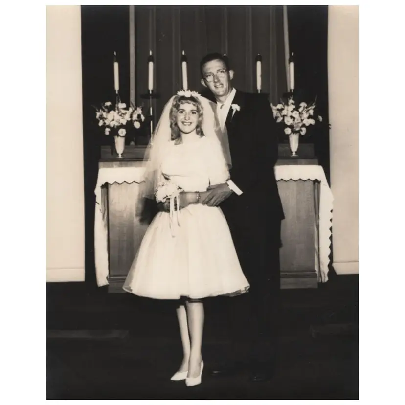 Vintage Black And White Photo Man And Woman Wedding 8 x 10 Navy Exchange Photo Shop Groton Ct