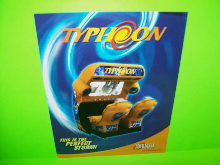 Triotech TYPHOON Original NOS Video Arcade Game Simulator Promo Sales Flyer