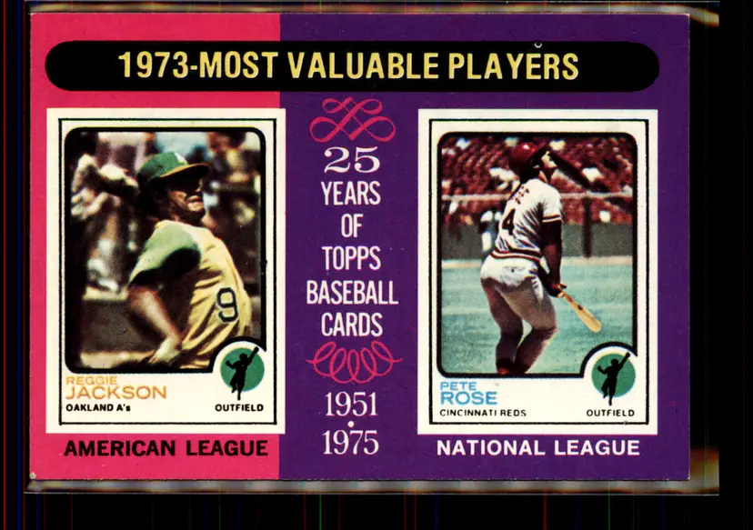 Reggie Jackson/Pete Rose 1975 Topps #211 - Oakland Athletics/Cincinnati Reds - (pk4-143)