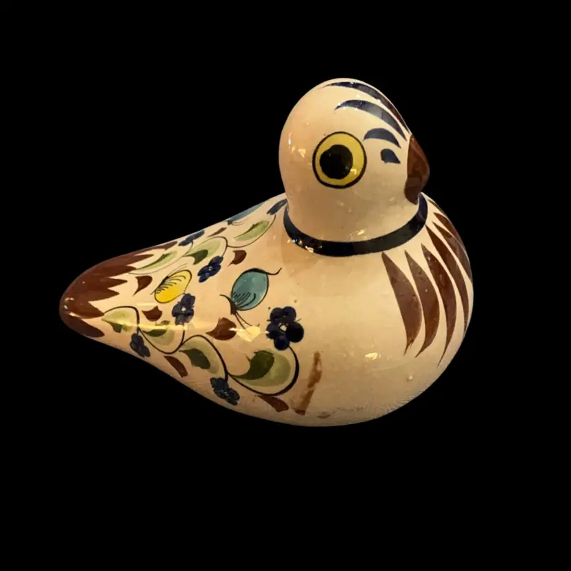 Vintage Tonala Mexican Folk Art Pottery Bird 5”x 7”