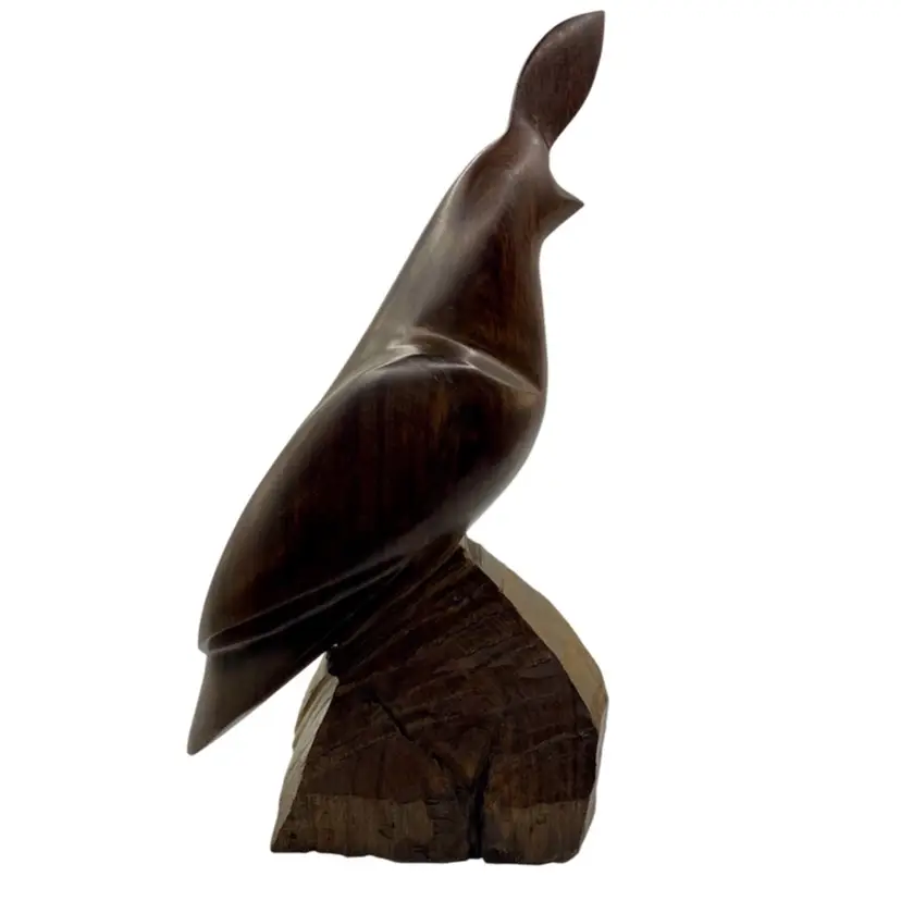 Vintage Ironwood Quail, Hand Carved Wood Figurine/Sculpture, Tall - 9.5 inches