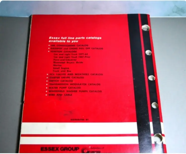 Vintage Car Parts Book Essex Automotive Parts Car And Light Truck Ignition Catalog 1977-1964 Reference Restoration