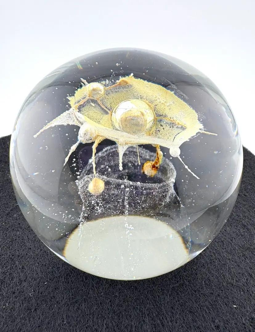 Rare Jolley Amoeba Paperweight Signed On Bottom 3” x 2.75”