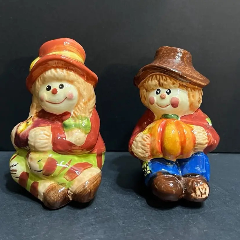 Scarecrow Fall Vintage Boy & Girl S&P Set