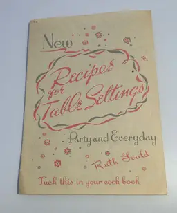 Vintage Paper Art Company 'Recipes for Table Settings' Booklet