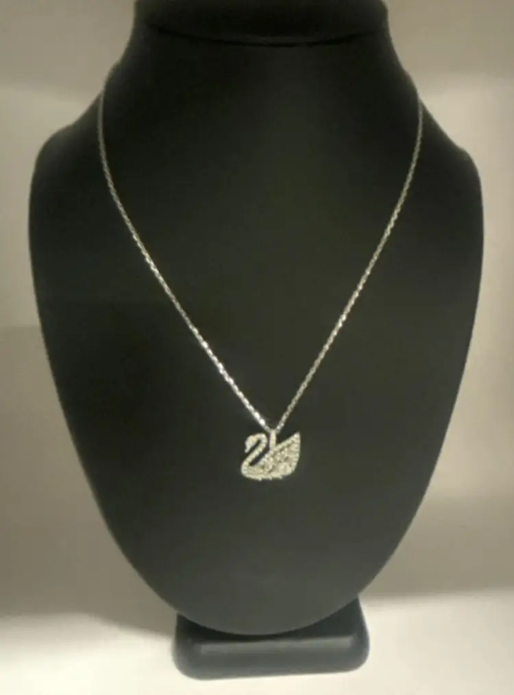 SWAROVSKI Swan Necklace. Stamped Clear Crystals Classic Iconic Stunner