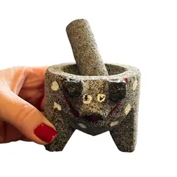 Mortar and Pestle Grey Speckled Animal | 2.25”