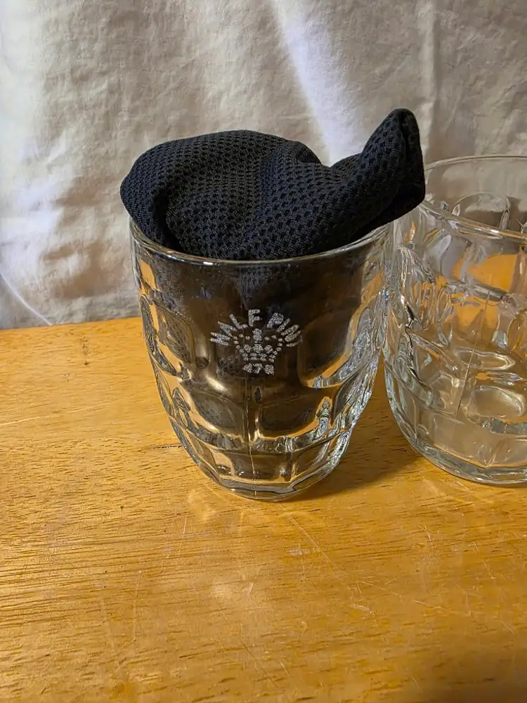 Vintage Ravenhead Clear Glass Beer Mugs Set Half Pint