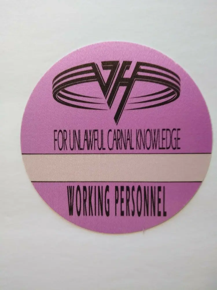 Van Halen Original Backstage Pass Original 1991 Eddie Rock Music Tour Purple