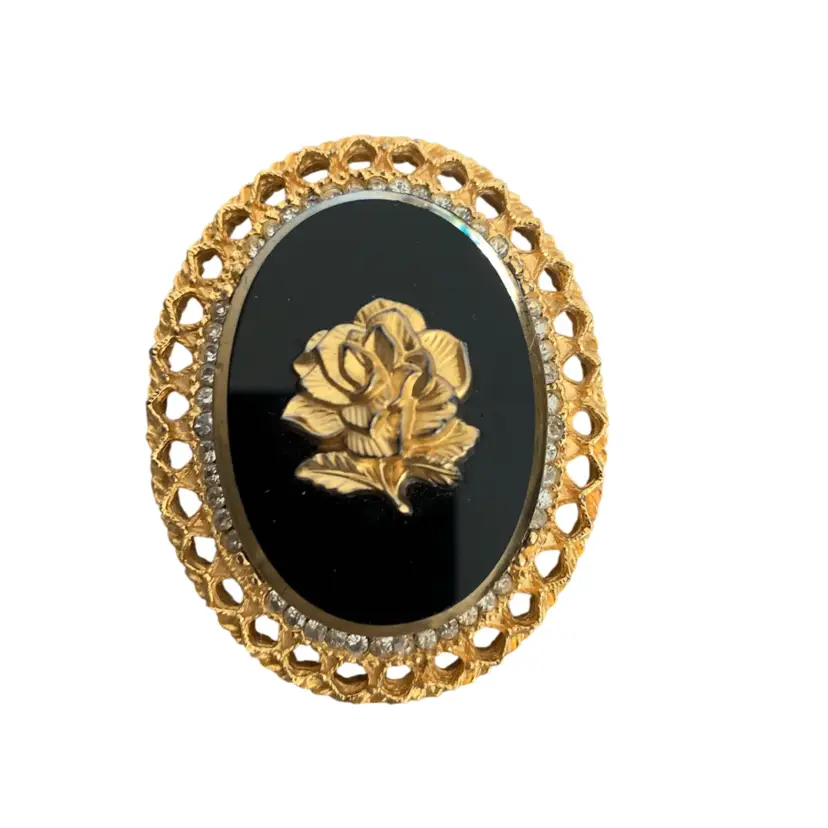 Vintage Celebrity Oval  Rose Pendant/Brooch