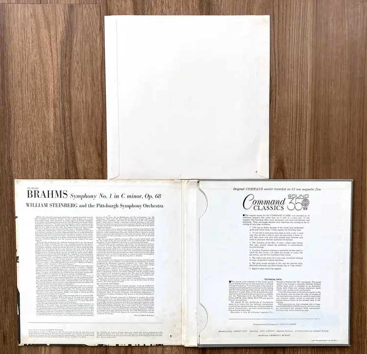 William Steinberg - Brahms: Symphony No. 1 In C Minor (1961) Vinyl LP • Command