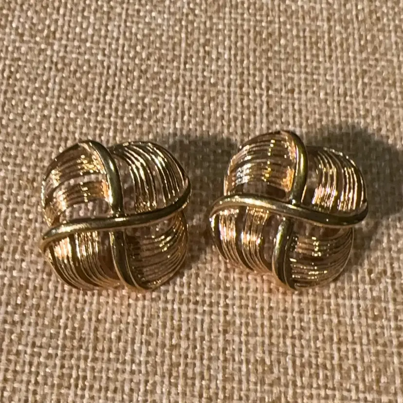 Vintage Napier Gold Tone Post Back Earrings