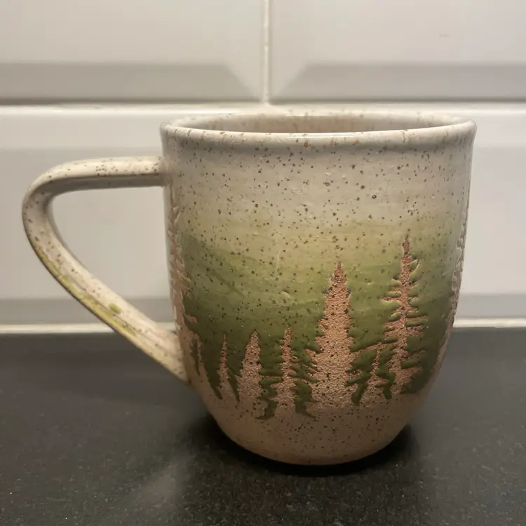 2232 Ceramics PINE TREE Wheel Thrown MUG Spokane Washington