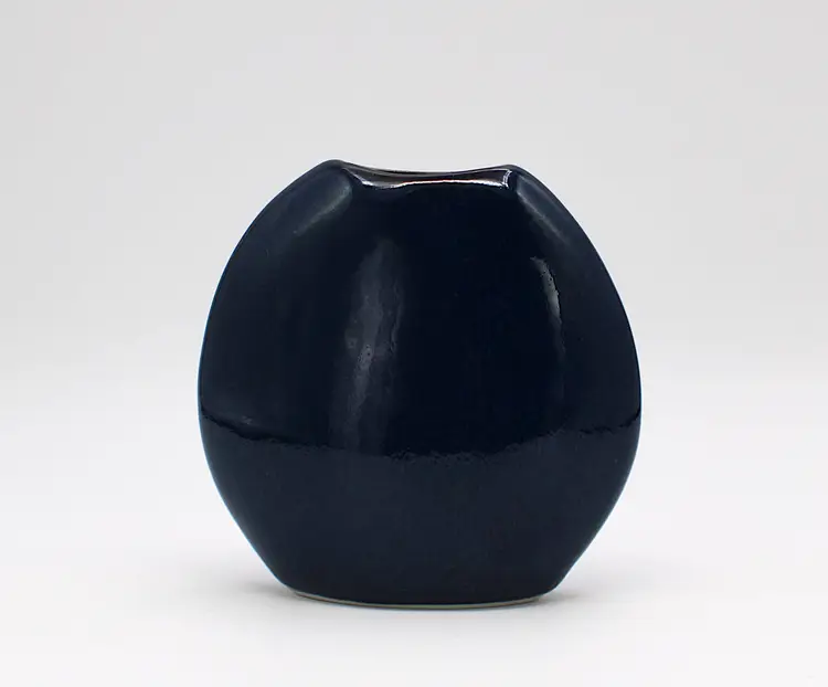 Otagiri Blue Iris Small Oval Floral Vase Japan Vintage