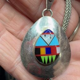 Southwest Style Pendant On 18” Italian Popcorn Chain