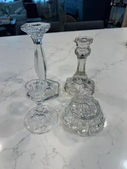 Glass Candle Stick Holders