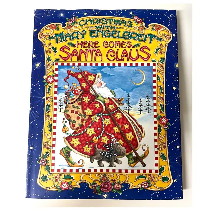 'Christmas With Mary Engelbreit. Here Comes Santa Claus' Hardcover Holidays Decor Illustration Book 2002