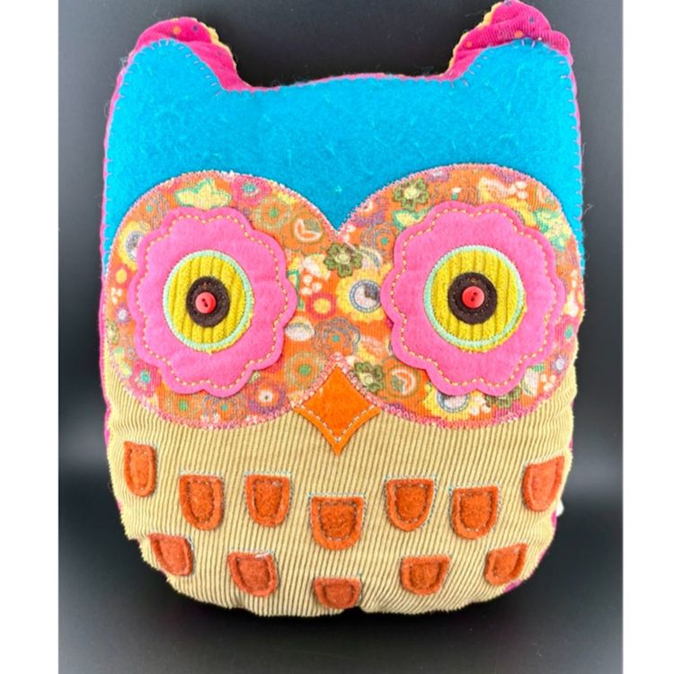 Vintage Stuffed Owl Natural Life Pillow 11” Tall x 8.5” Wide x 3.5” Deep