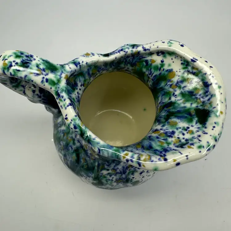 Vintage Miniature Spatterware Pitcher 3.5”