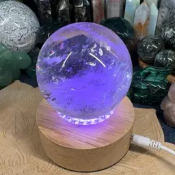 Wooden Color Spinning Light Sphere Stand