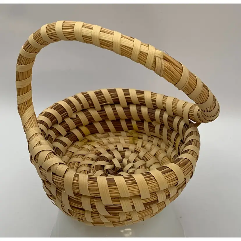 Small Sweet Grass Coiled Basket 4” Across