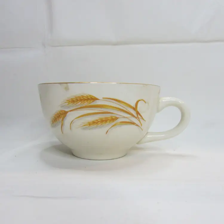 Vintage Homer Laughlin Golden Wheat 22K Gold Rimmed Tea Cup