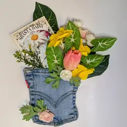 Vintage Levis Floral wall pocket