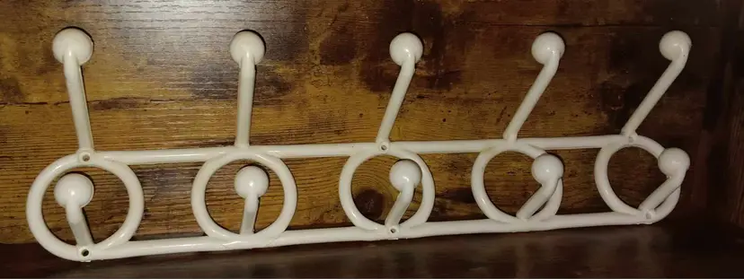 Vintage Hard Plastic White Coat Rack