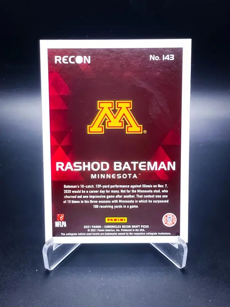 2021 Chronicles Recon Draft Picks Rashod Bateman RC Green #143 Minnesota 