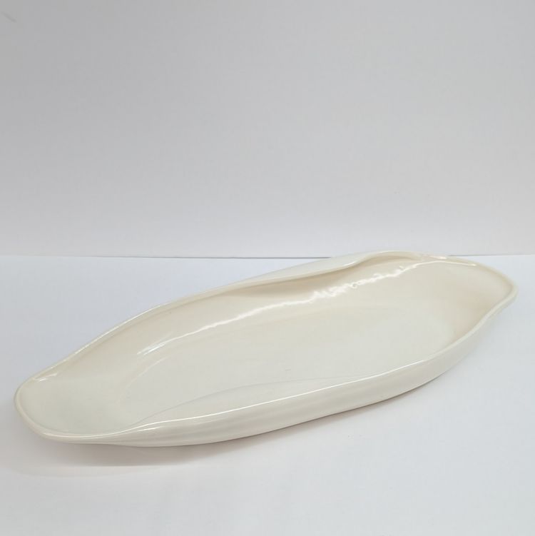 Vintage Red Wing USA 641 White Cream Shallow Serving Tray or Console Bowl