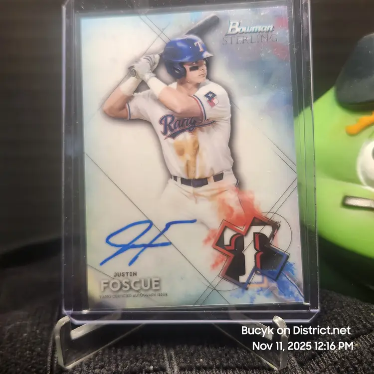 2021 Bowman Sterling Auto - Justin Foscue Texas Rangers