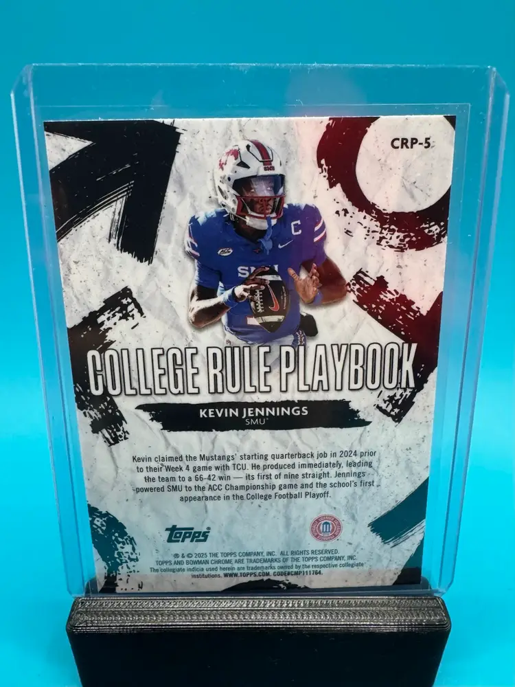 Kevin Jennings Bowman Chrome U College Rule Playbook SMU Mustangs