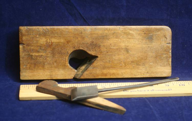 Wooden Rabbet Plane –  Skewed 1” Iron – D. R. BARTON   ROCHESTER N.Y.