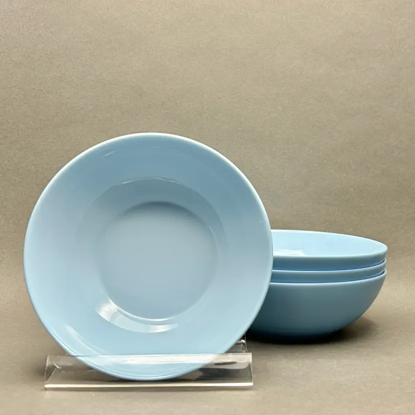 Vintage Blue Opaline Glass Bowls Set of Four