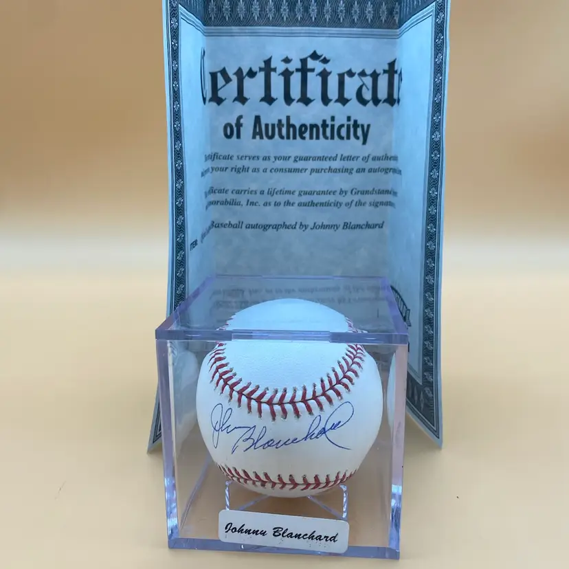Johnny Blanchard Autographed Rawlings Major League Baseball w/ COA & Case