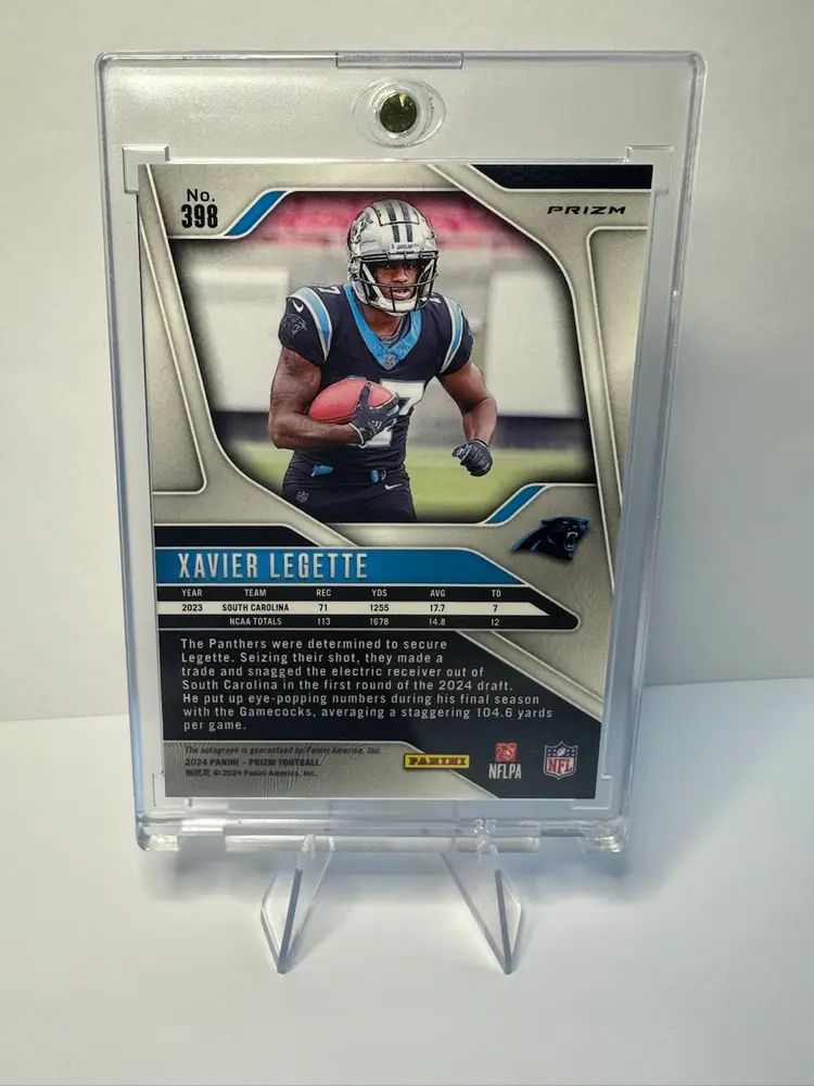 2024 Panini Prizm XAVIER LEGETTE Silver Prizm Auto  #398 Refractor. Panthers.