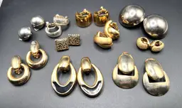 Estate 1980s Lot of 10 Vintage Clip-on All Wearable Matched Earrings