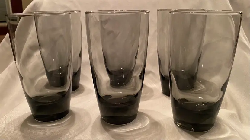 Set of 6 Libbey Classic Smoke Gray Cooler Tumbler Glasses Large, Bar Drinkware