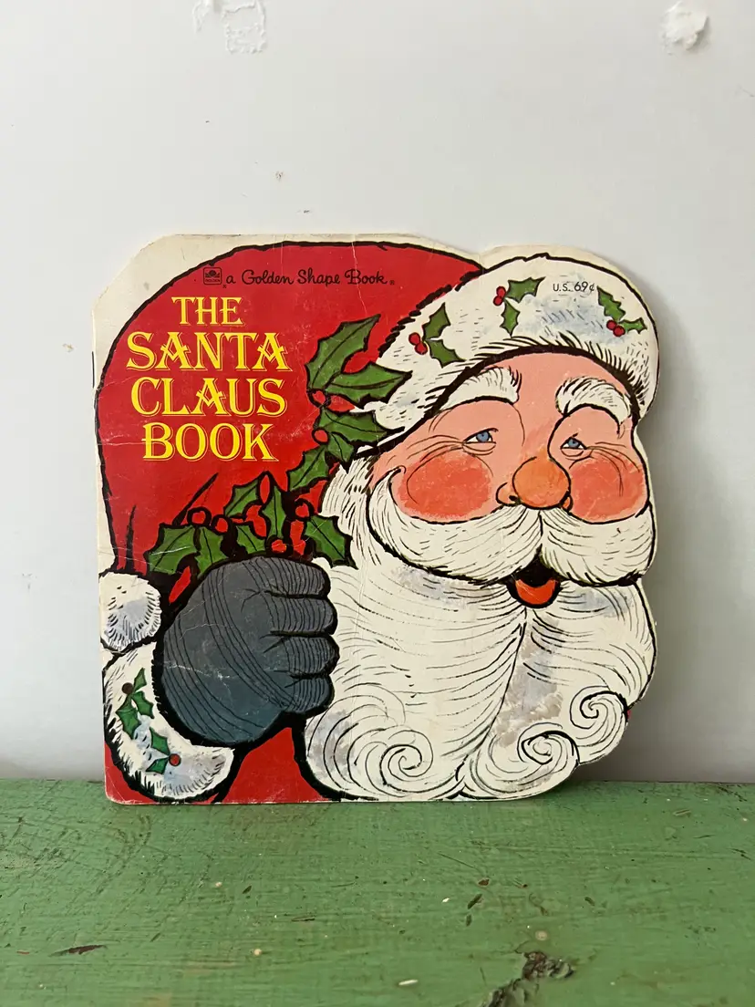 1982 The Santa Claus Book A Vintage Golden Shape Book. Christmas Picture Book for Children