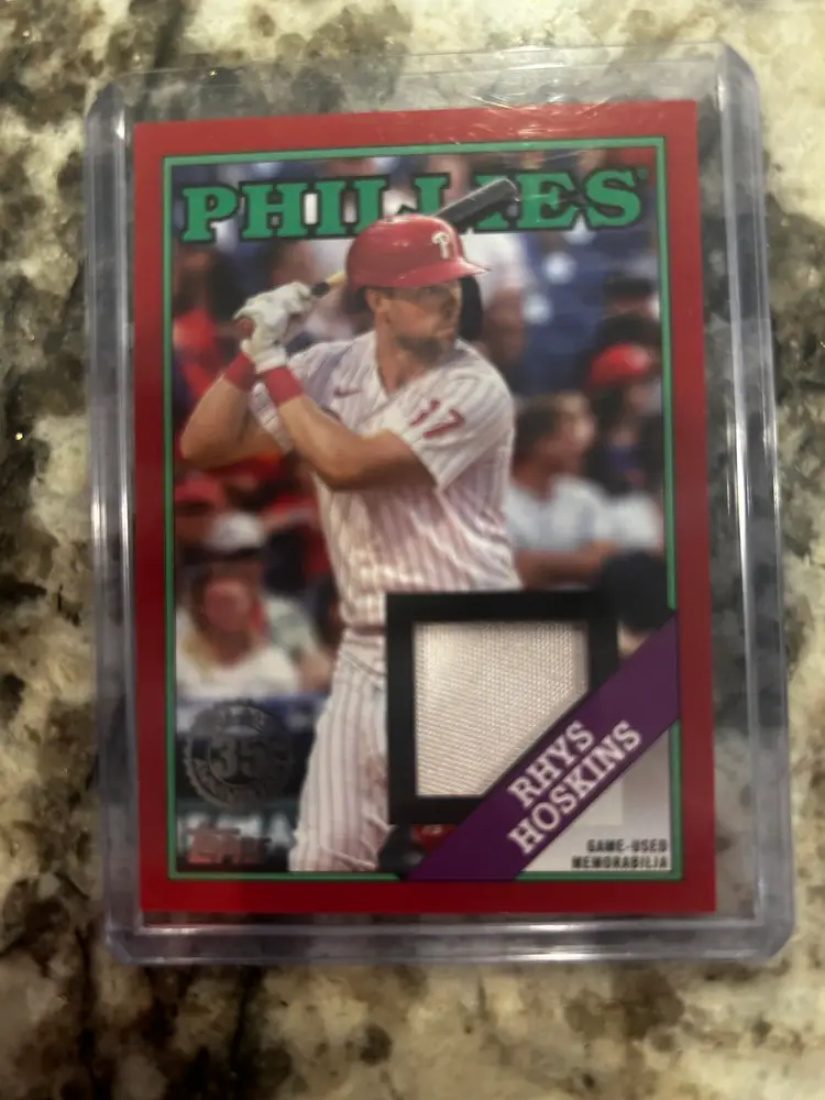 2023 Topps Rhys Hoskins #/25 Game Used 3 Color Patch Relic SSP 1988 Red Phillies