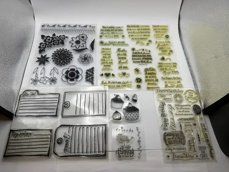 Large Lot of Crafting Cling Stamps
