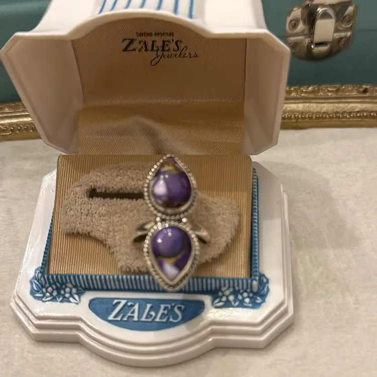 Sterling Purple Dahlia Adjustable Size Ring