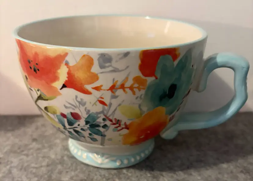 Pioneer Women Xlarge Flowered Mug / Soup Bowl #2944