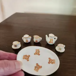 Miniature Dollhouse Tea Set With Bears