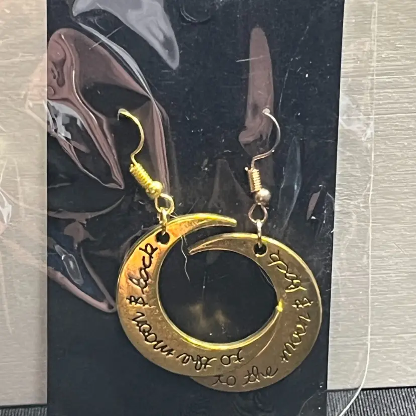 To The Moon And Back Metal Earrings Made By Me