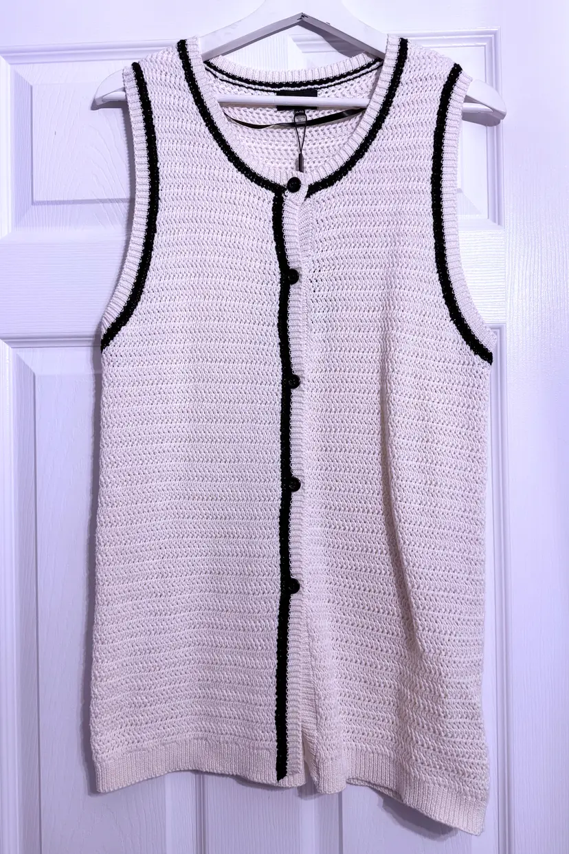 LINE Knitwear - Mia -Knit Vest Top in Pebbled Shore