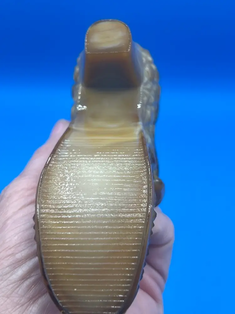 Slag Glass Caramel & Milk Glass Vintage Shoe - Fenton