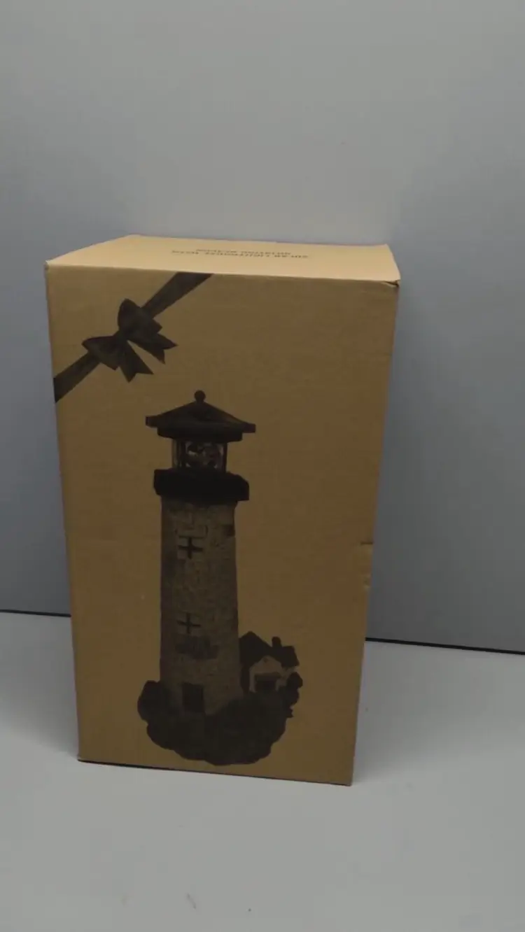 Solar Lighthouse with Rotating Beacon, Big Solar Powered Lighthouse